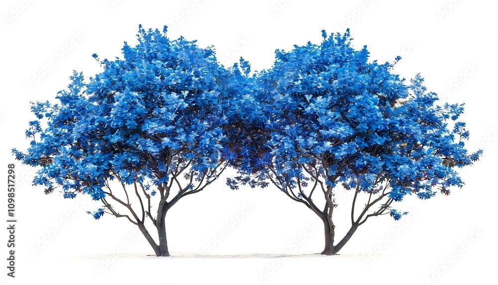 Obraz premium blue tree isolated on white background, with clipping path