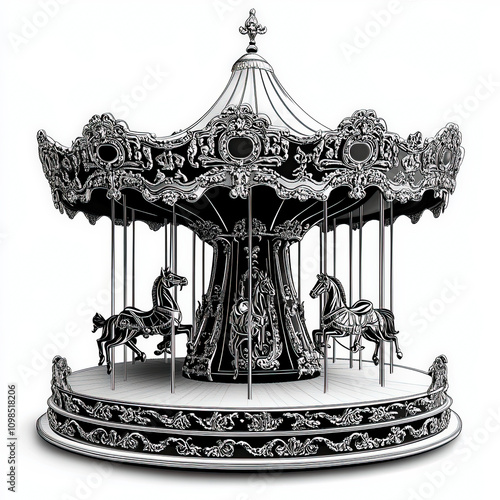 Carousel Silhouette, Black ...