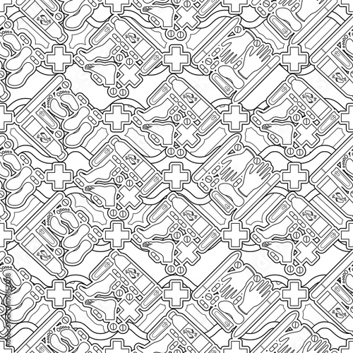Sole Searching Endless Feet Line Art Illustration as Repeat Pattern Design