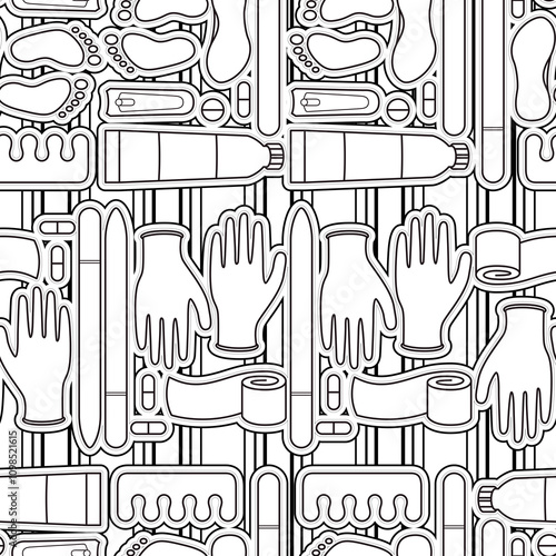 Sole Searching Endless Feet Line Art Illustration as Repeat Pattern Design