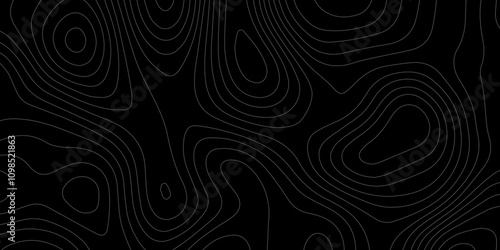 Abstract light pattern Vector illustration. Topographic map background concept. Vibrant neon lights pulsating patterns. Colorful topography contour lines isolated on black background.	