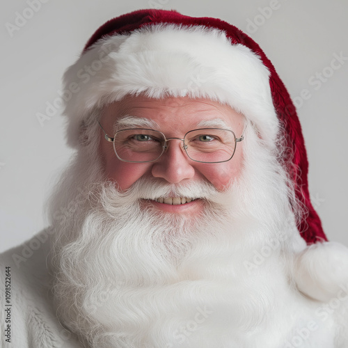 Santa With Big Beard Isolated