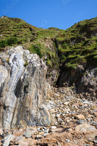 Rugged Rock and Hillside at Silver Strand Beach