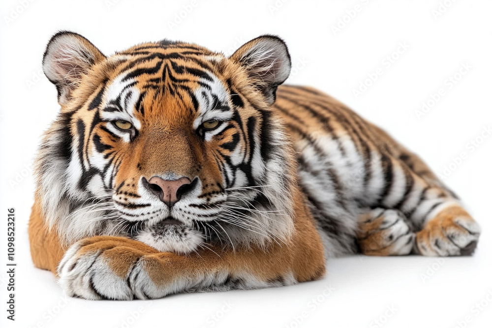 Fototapeta premium Tiger On White Background