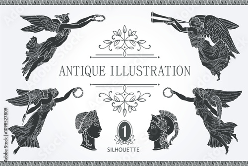 Antique silhouette_set_01