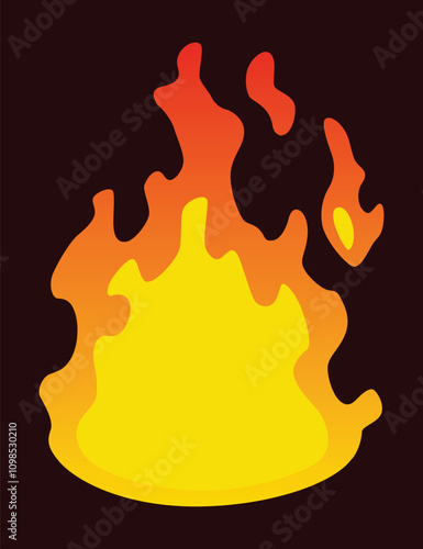 Obraz na płótnie Fire animation sprite. Red and orange fire flame. Hot flaming element for game animation. Vector icon in cartoon style w salonie
