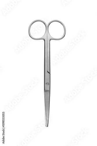 Obraz na płótnie Stainless steel scissors isolated on white background. w salonie
