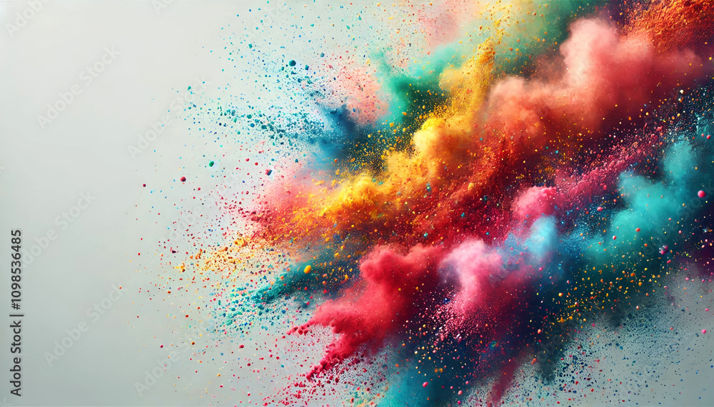 Fototapeta premium Mesmerizing abstract colorful background, colorful ink chaos in air 