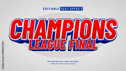 Champions league final 3d editable text effect sports style