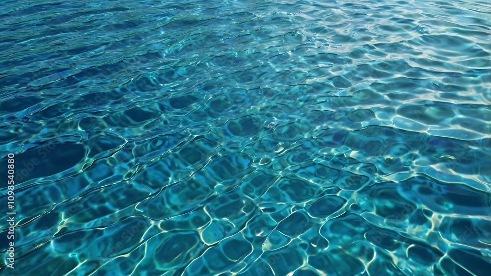 Fototapeta premium Sunlight Dancing on Turquoise Waters Tranquil, Dreamlike Reflections V2