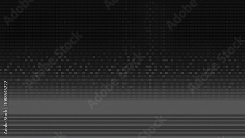 Pixelated bitmap gradient texture. Retro pixel art, black dither pattern, 8 bit background. Vector illustration