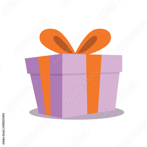 surprise red gift box, birthday celebration, special give away package, loyalty program reward, wonder gift with exclamation mark, vector icon, flat illustration