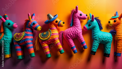 Colorful Mexican PiÂ±atas photo