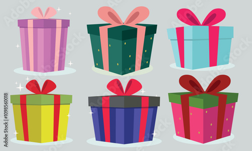 surprise red gift box, birthday celebration, special give away package, loyalty program reward, wonder gift with exclamation mark, vector icon, flat illustration
