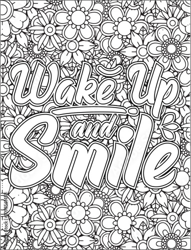 Motivational quote coloring page for adults. Motivational mandala quote coloring sheets