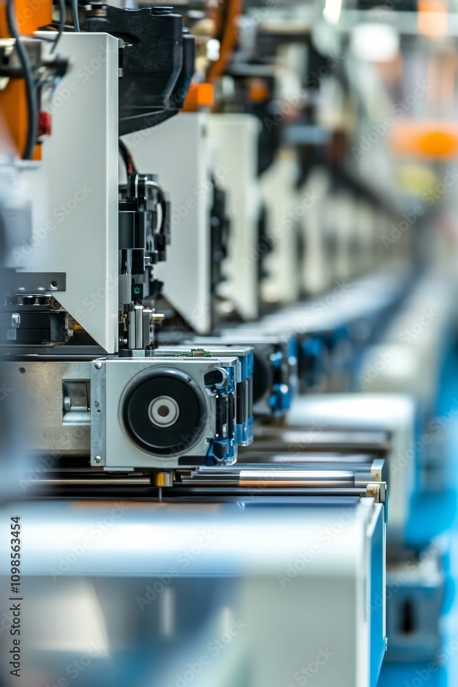Fototapeta premium Automated industrial machinery, production line.