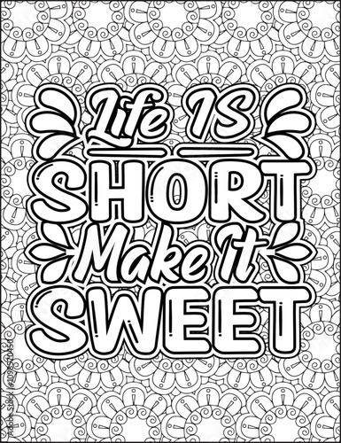 Motivational quote coloring page for adults. Motivational mandala quote coloring sheets