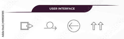 fully editable outline icon collection from user interface concept. thin line icons set such as export arrow, loop arrow, arrow address back, up side,