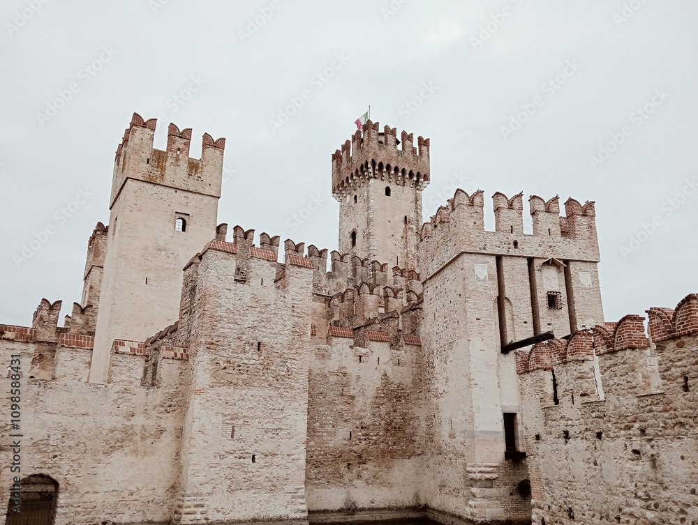 medieval castle country in Sirmione, Brescia, Italy