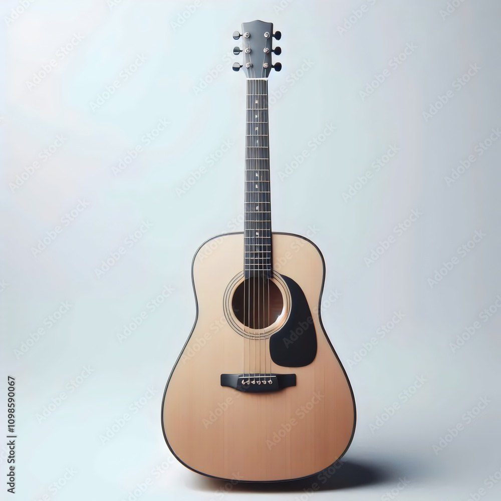 Fototapeta premium acoustic guitar on white background