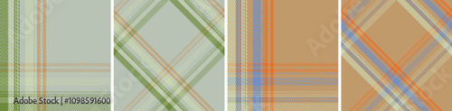 Plaid seamless vector tartan patterns set.