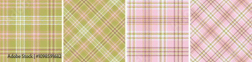 Plaid seamless vector tartan patterns set.