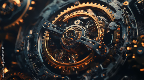 Wallpaper Mural Abstract mechanical background, steampunk fractal. Steampunk. Illustration Torontodigital.ca