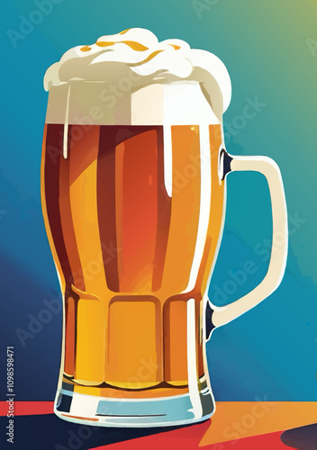 glass of beer vector illustration