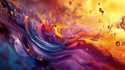 An artistic photo border design with colorful abstract patterns and fluid shapes