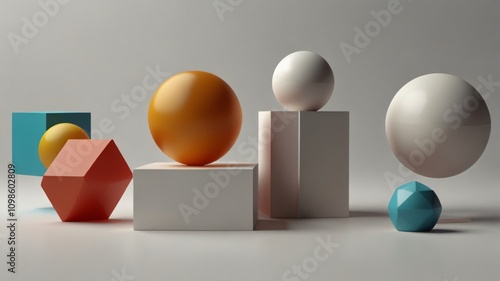 3d person with sphere and a box , AI Generated.