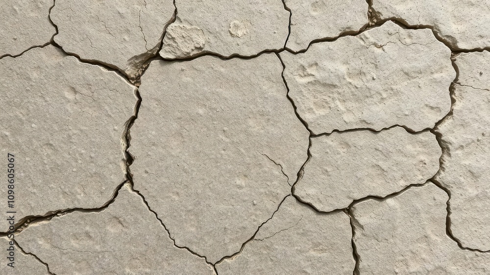 Fototapeta premium Rough and weathered stone surface with cracks and grooves, surface, stone