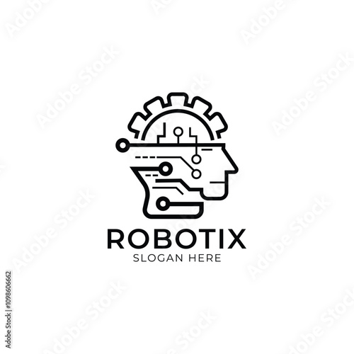 Robotics logo design concept AI related business 