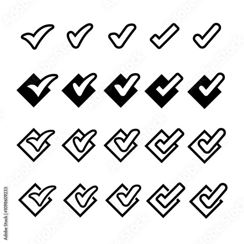 Check Mark, Valid, Yes, Confirmation, Okey, Positive checked, confirm, Acceptance in checklist, icon