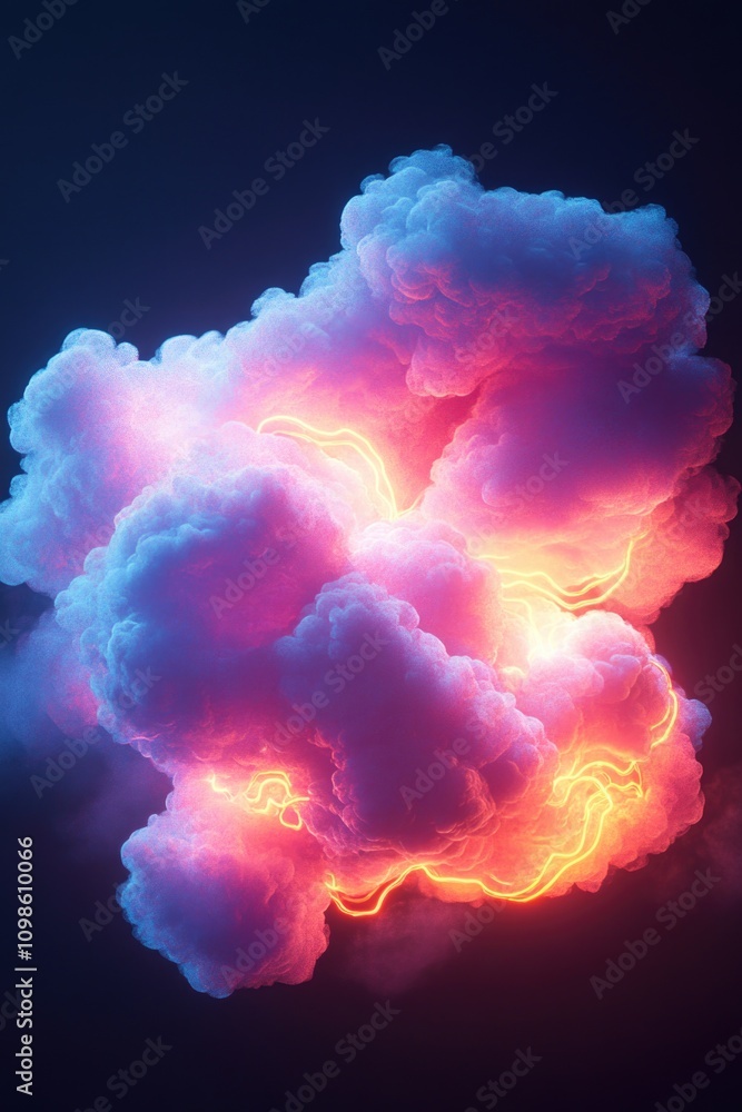 Fototapeta premium Pink and orange smoke filling the air
