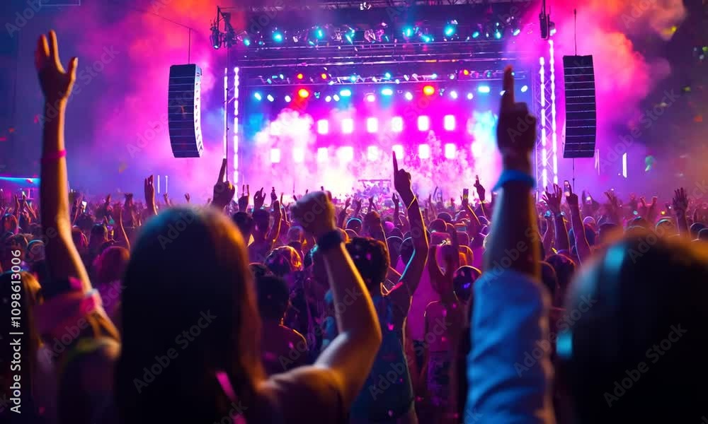 person awe cheering concert crowd crowded