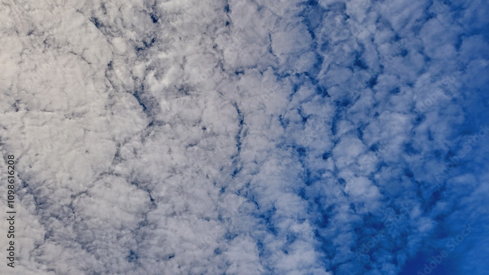 Obraz premium Marbled White Clouds in Blue Sky