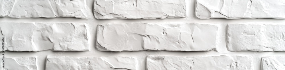 Obraz premium Abstract white brick wall texture background, seamless pattern. Wide banner for web design