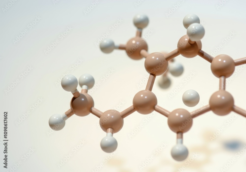Obraz premium Plastic molecular model showcasing atoms and bonds, representing scientific concepts