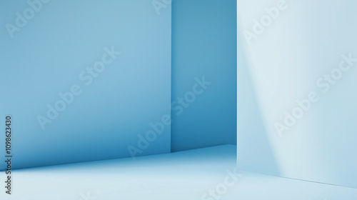 Wallpaper Mural Light blue background with a smooth matte finish, completely uniform and shadow-free, embodying a clean and minimalist aesthetic for a serene and elegant look. Torontodigital.ca