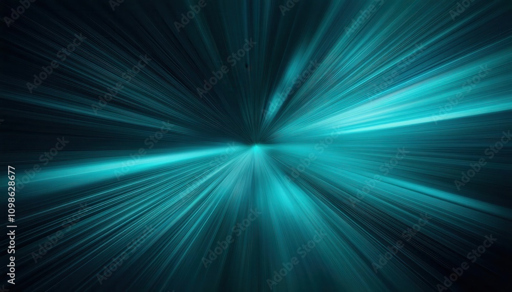 Obraz premium Dynamic Flow of Abstract Turquoise Energy. Exploring Fluid Light Patterns and Modern Digital Artistry for Motion Graphics, Visual Design Inspiration, and Futuristic Themed Background Concepts