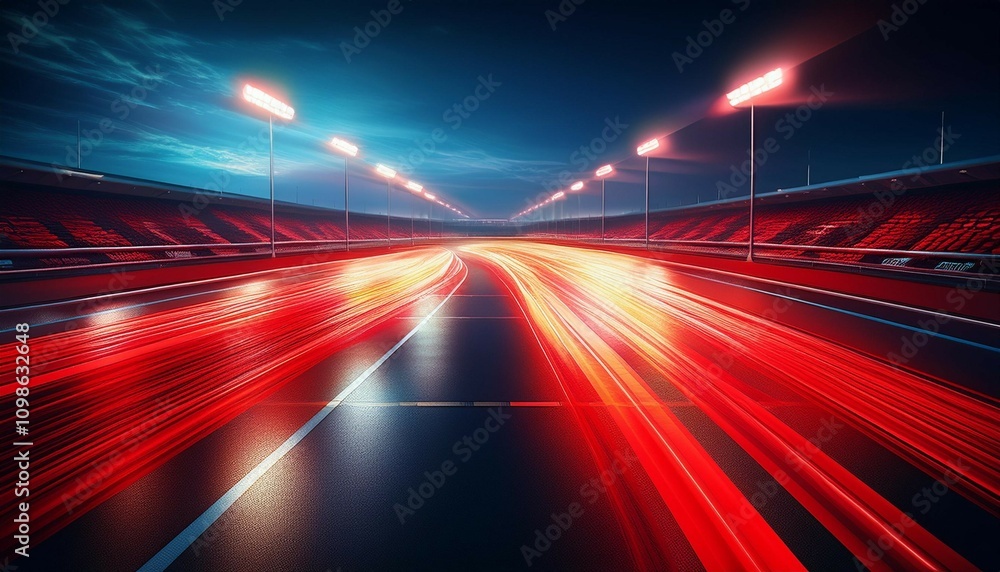 Fototapeta premium racing circuit red lights