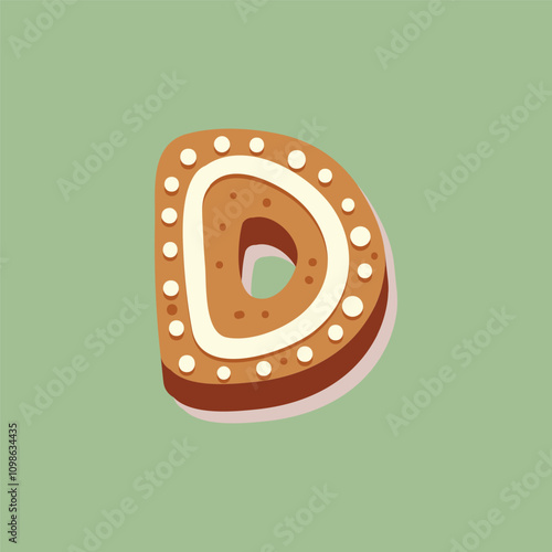 gingerbread letter D illustration