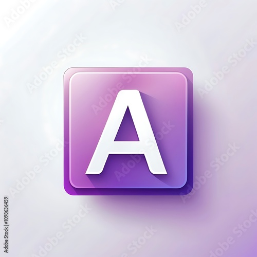 Free Download soft elegance: letter A lila square icon for modern UI UX button design - GFXLoad