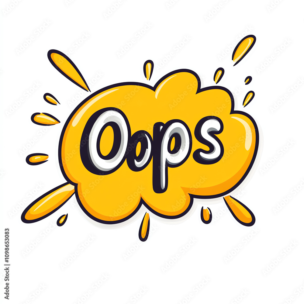 Obraz premium Comic Speech Bubble with 'Oops' Text in Bold Yellow Style