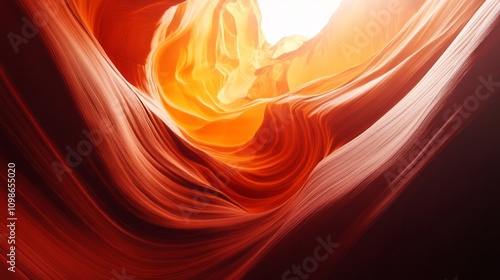 Beautifully lit interior of an orange canyon close up

