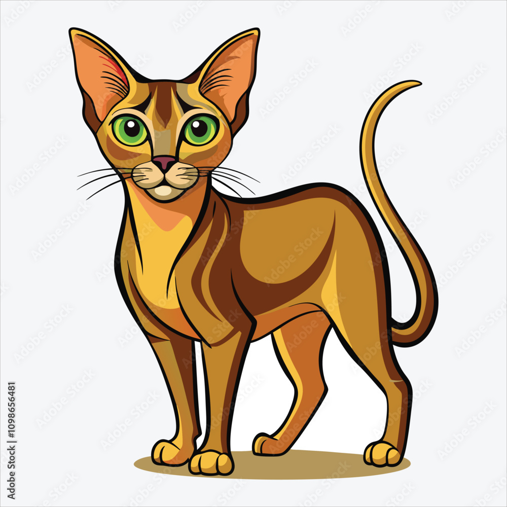 Obraz premium Abyssinian vector White background illustration Generative Ai