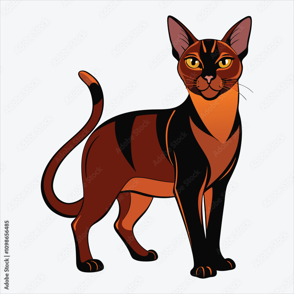Obraz premium Abyssinian vector White background illustration Generative Ai