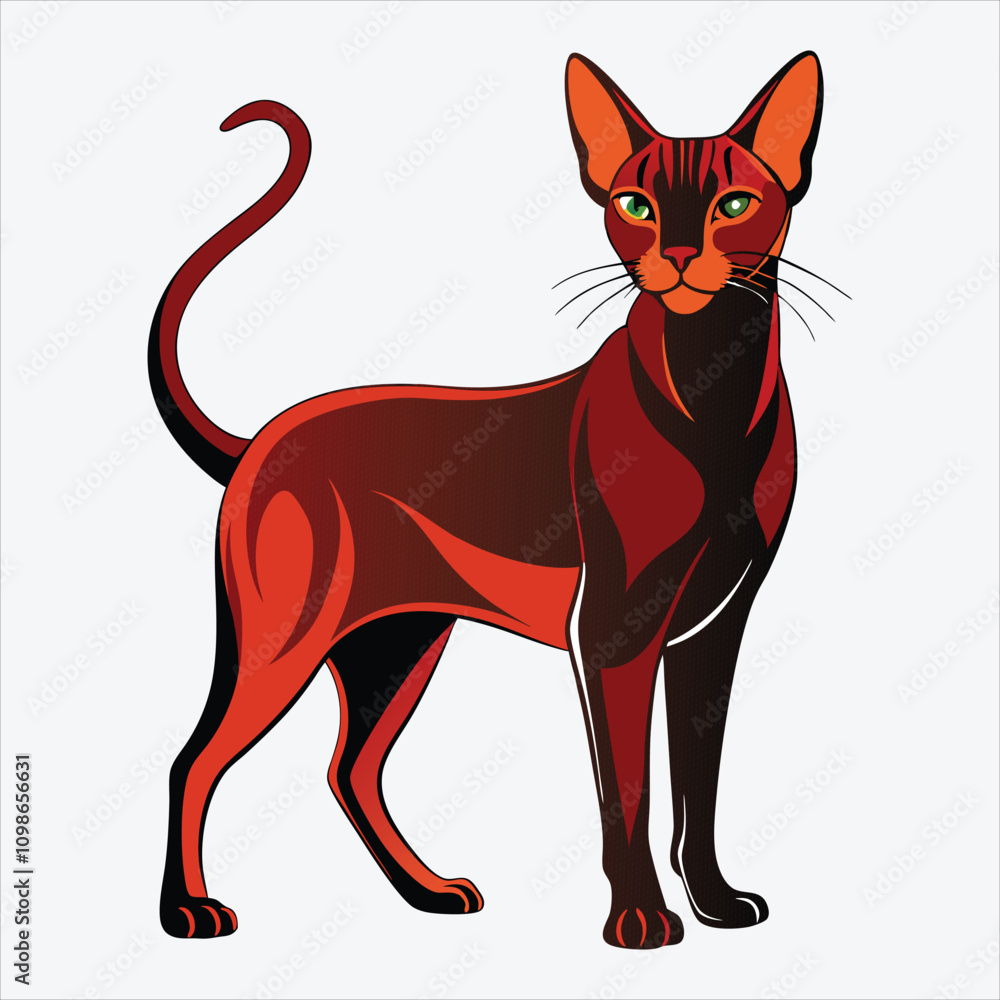 Obraz premium Abyssinian vector White background illustration Generative Ai