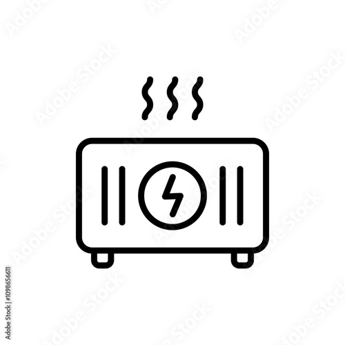 Electric convector heating icon. Home Heating Icon. Hvac system linear sign. Simple concept for your logo web mobile app UI design. Vector illustration