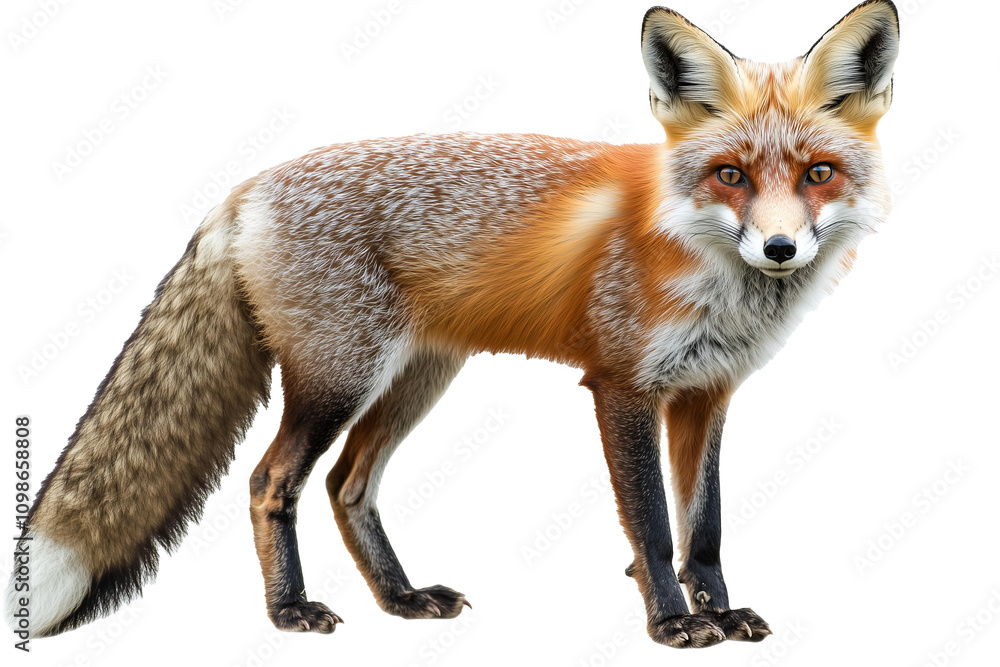 Obraz premium red fox png isolated on transparent background